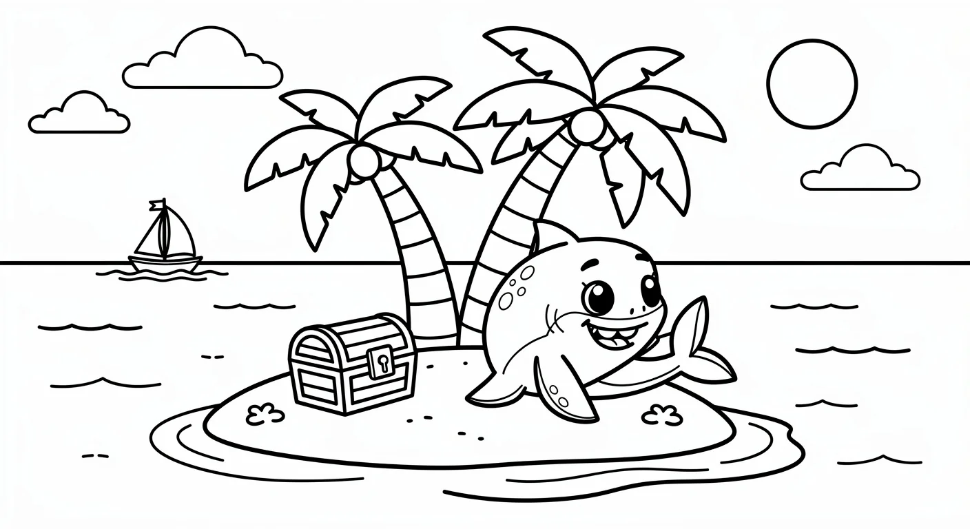 Island Coloring Page
