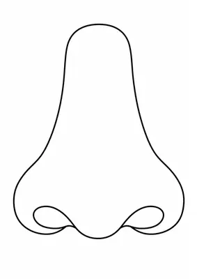 The nose coloring page — printable human body flashcard