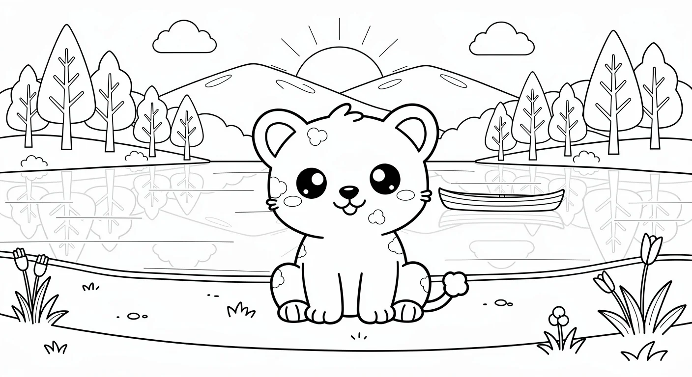 Lake Coloring Page