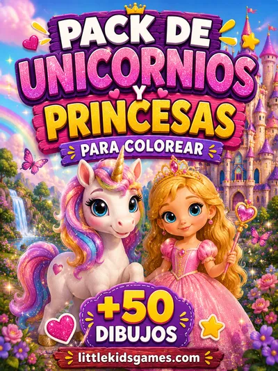 Meu Livro de Princesas e Unicórnios para Colorir