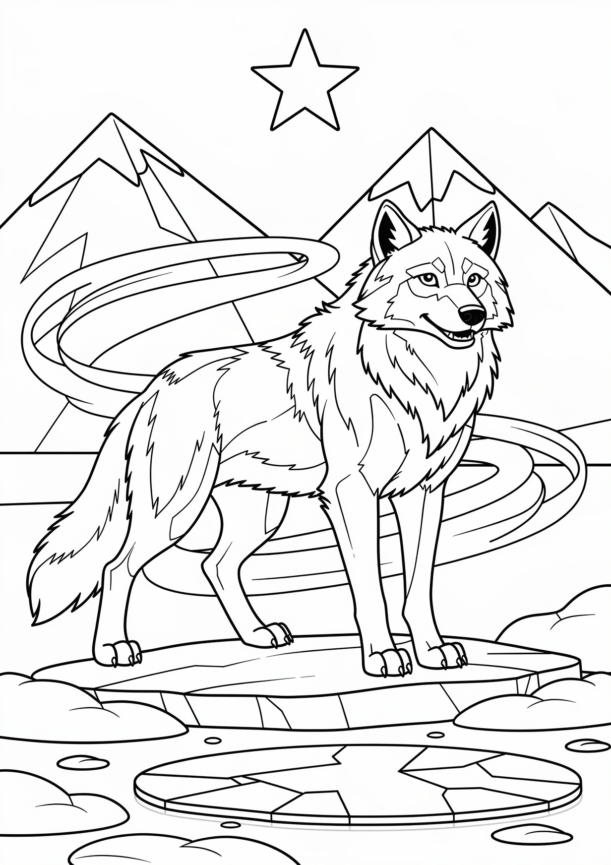 Dibujo de Lobo para Colorear para Mayores de 6 Años