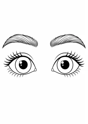 The eyes coloring page — printable human body flashcard