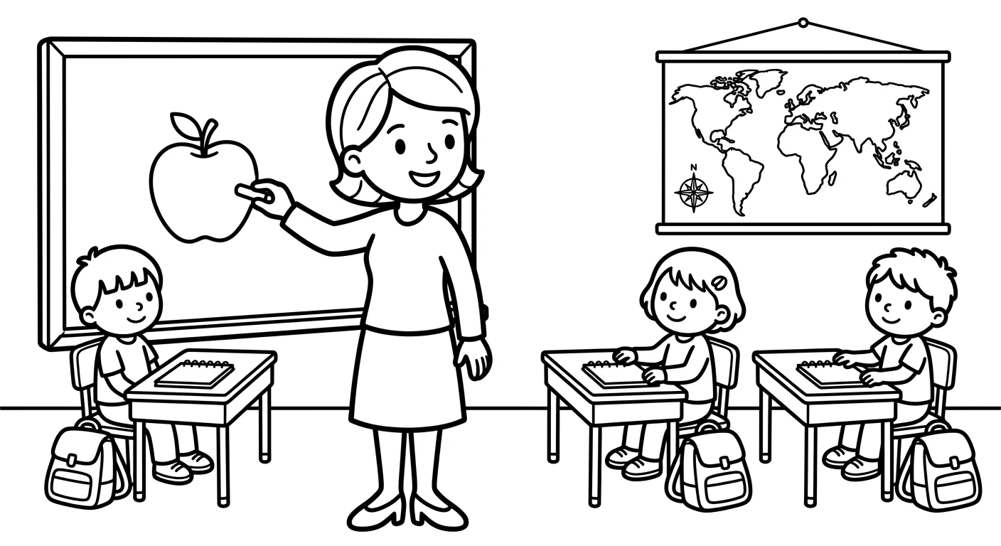 Teacher Coloring Page