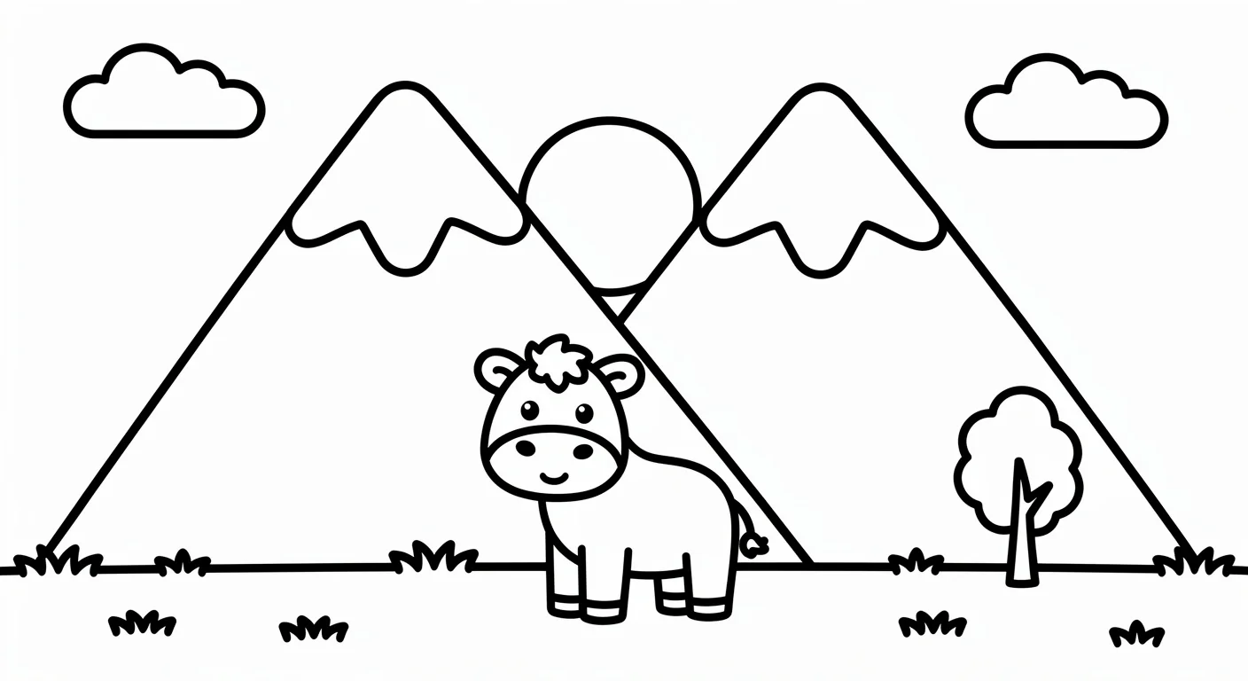 Mountain Coloring Page