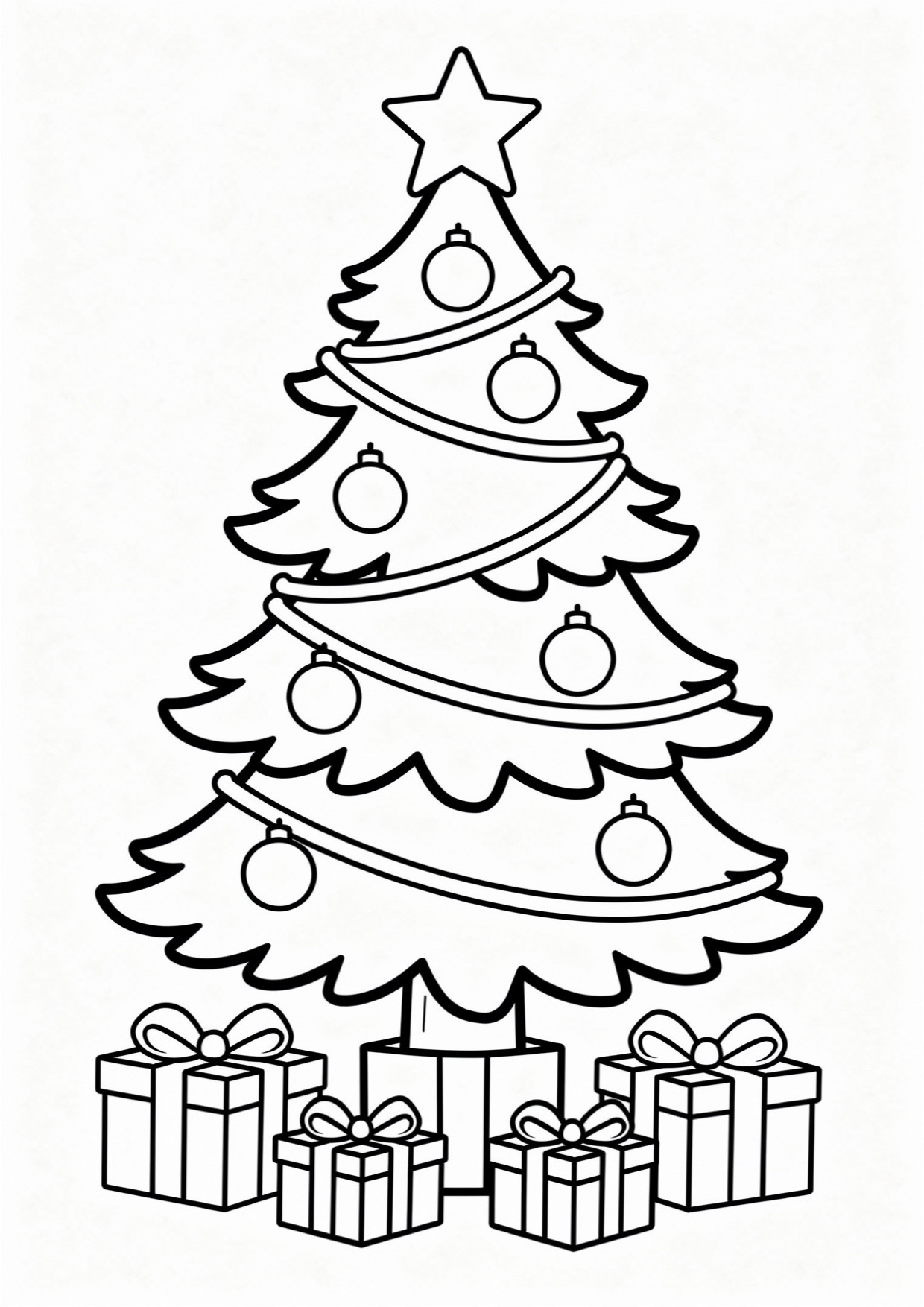 Dibujo de Árbol de Navidad para Colorear e Imprimir