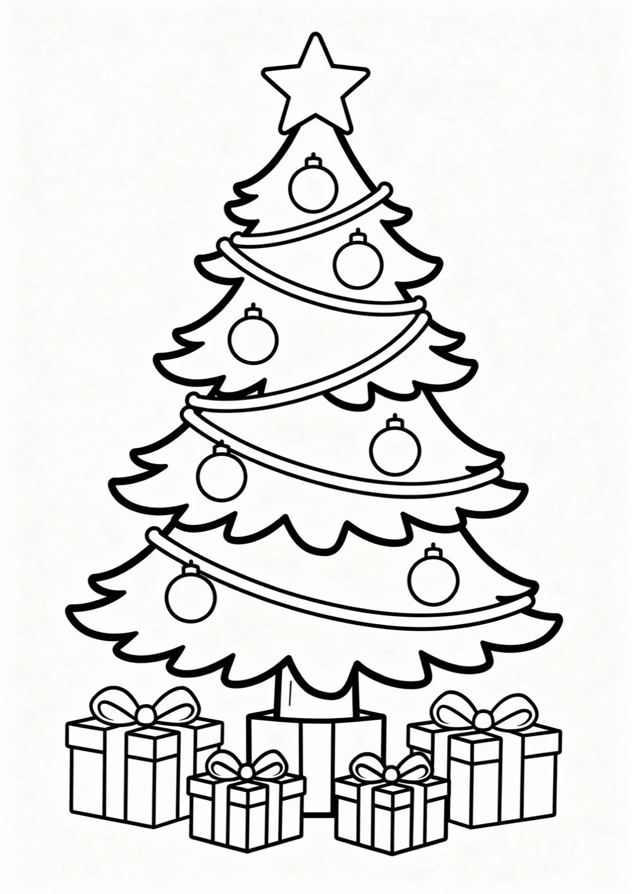 Dibujo de Árbol de Navidad para Colorear e Imprimir