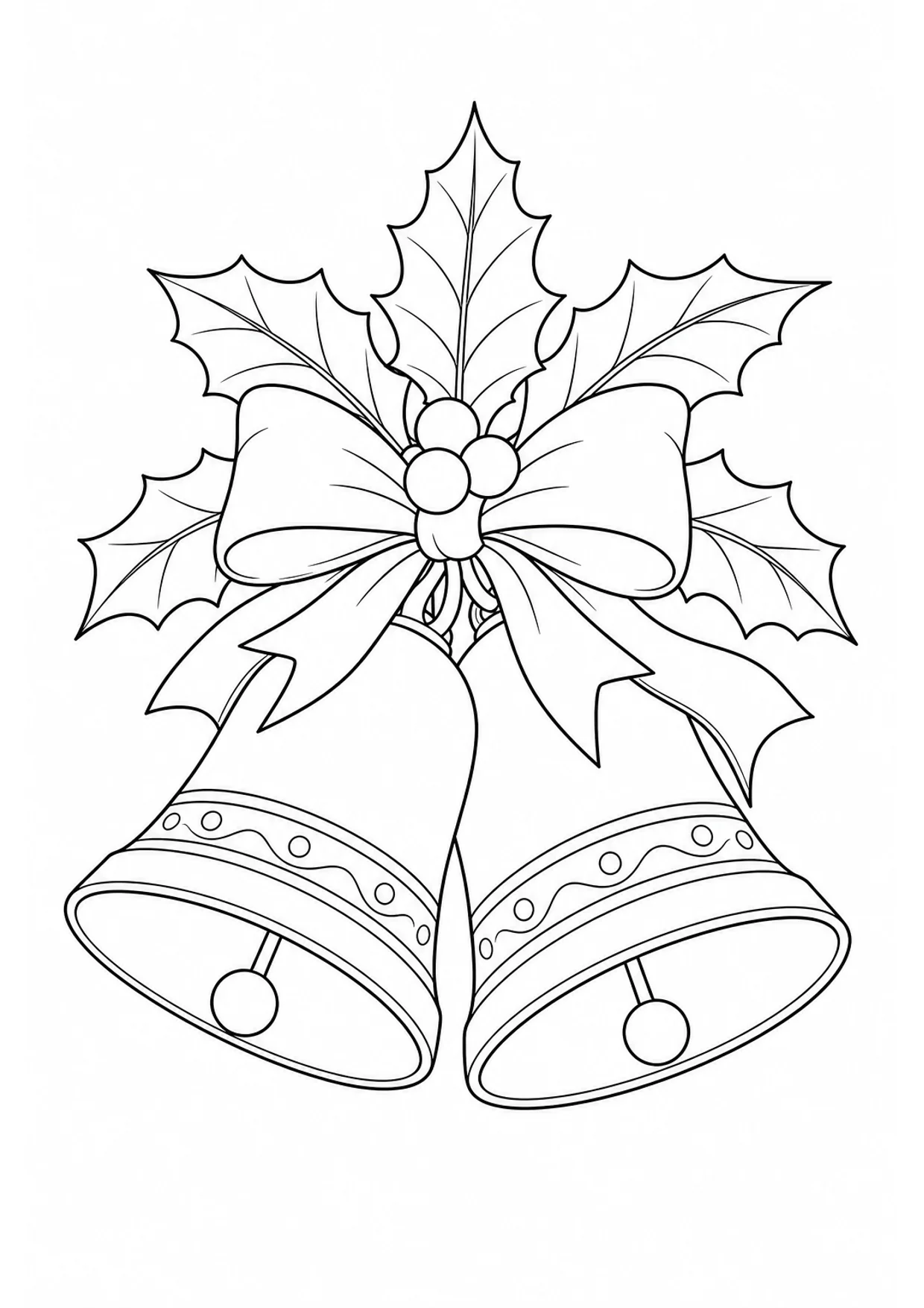 Dibujo de Campanas de Navidad para Colorear e Imprimir
