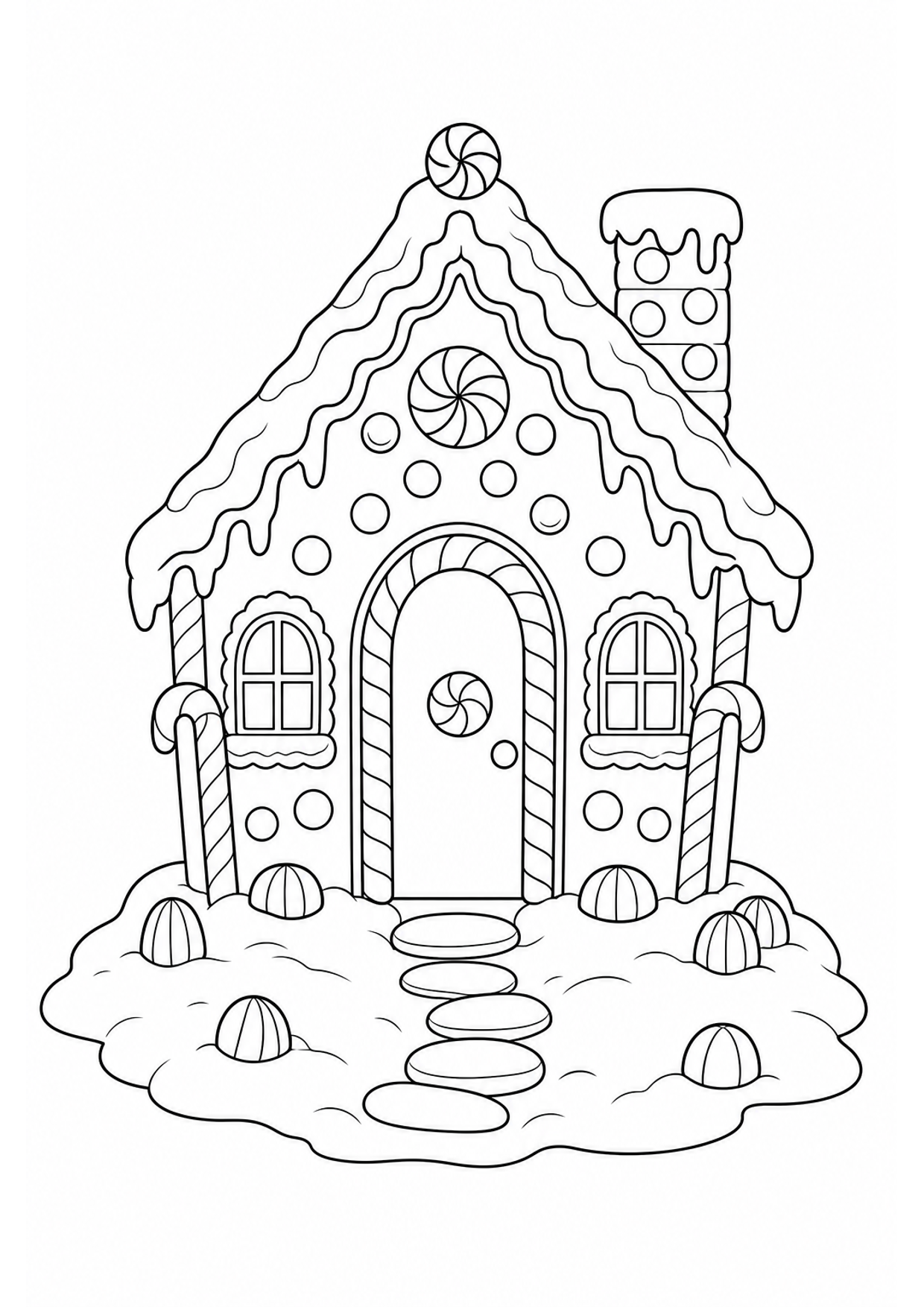 Dibujo de Casa de Jengibre para Colorear e Imprimir