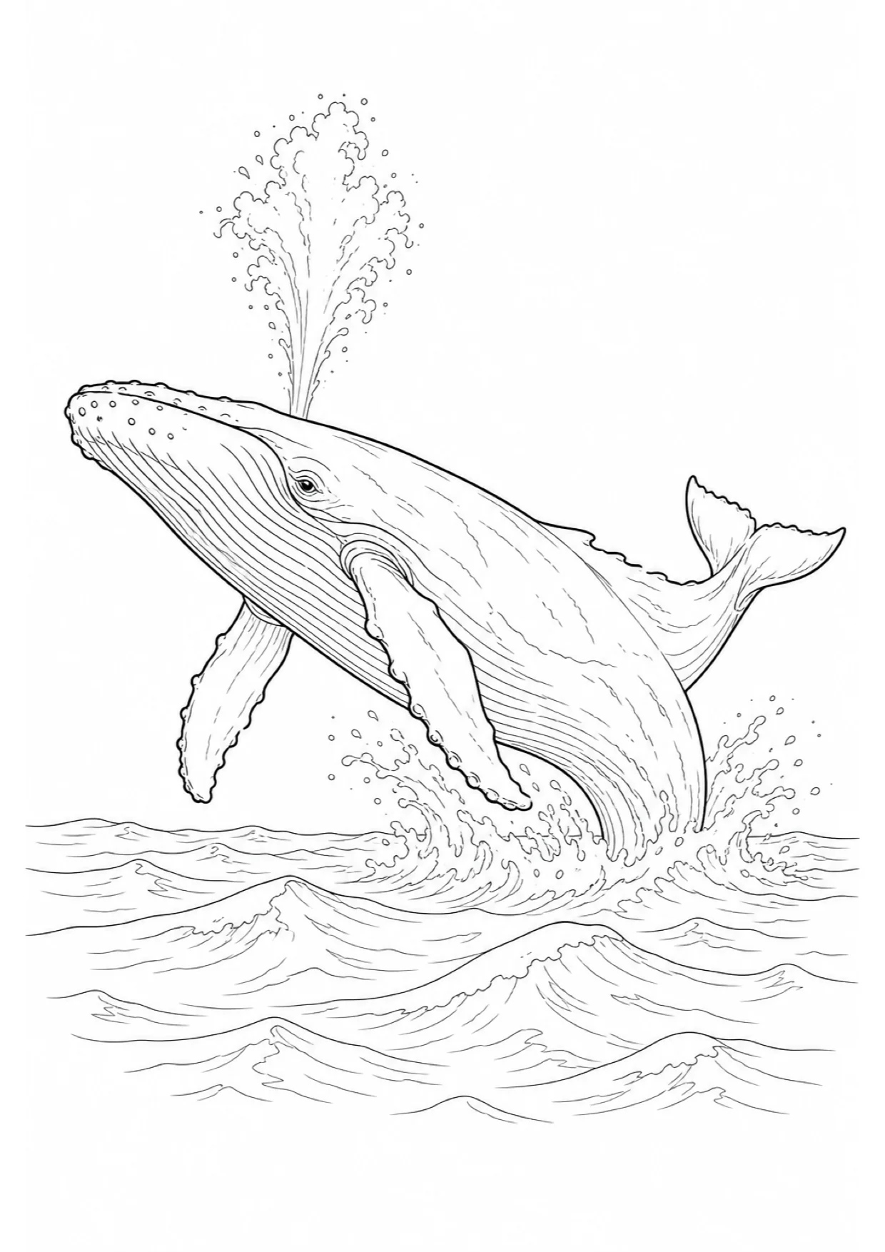 Dibujo de Ballena Jorobada para Colorear e Imprimir