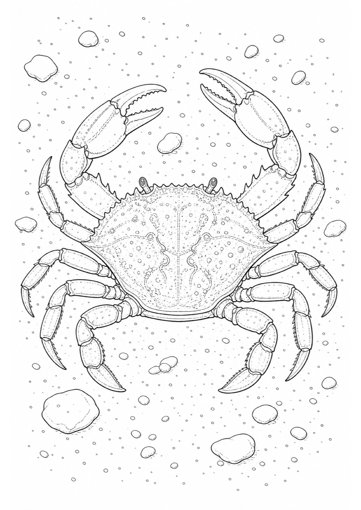 Dibujo de Cangrejo para Colorear e Imprimir