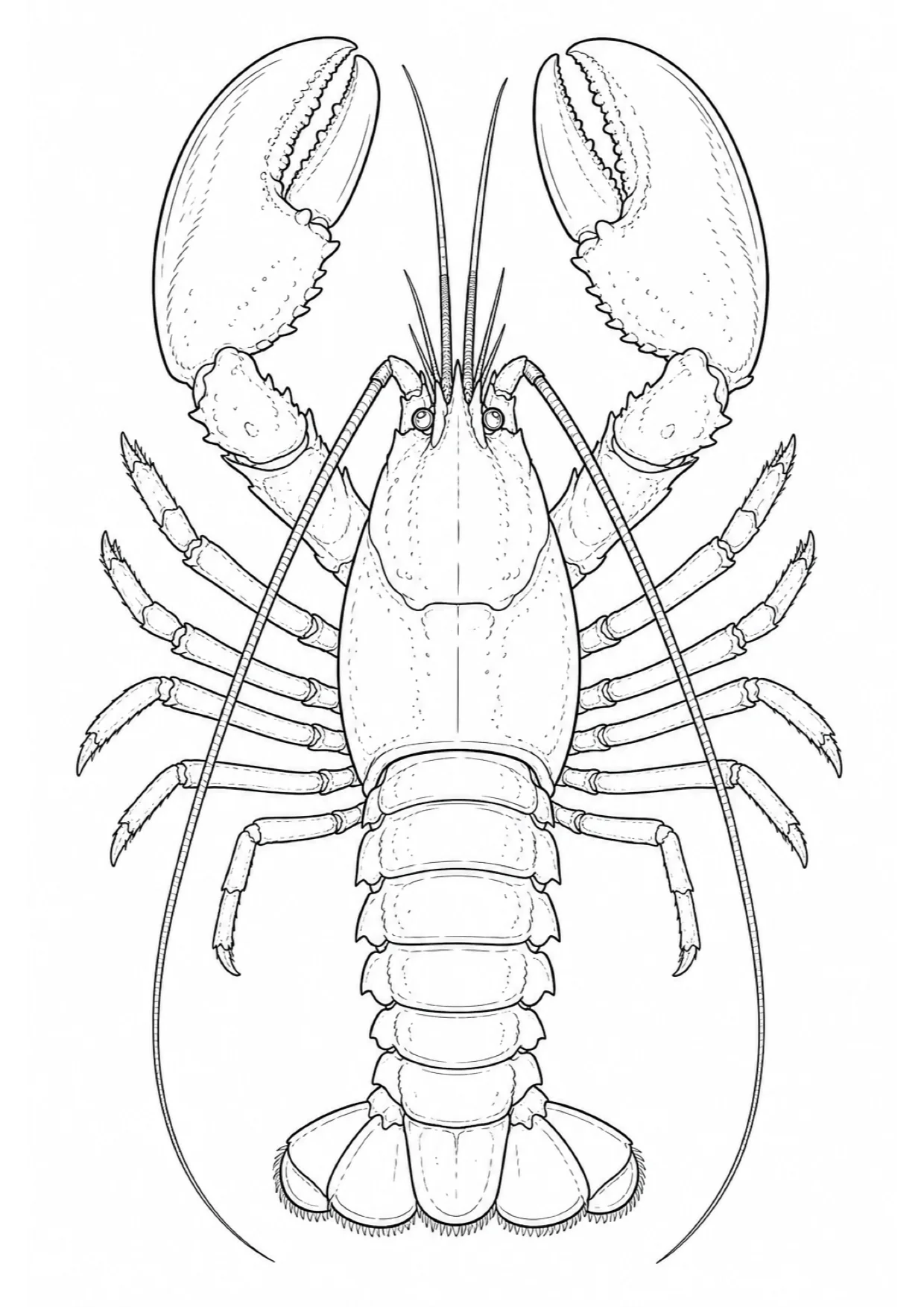 Dibujo de Langosta para Colorear e Imprimir