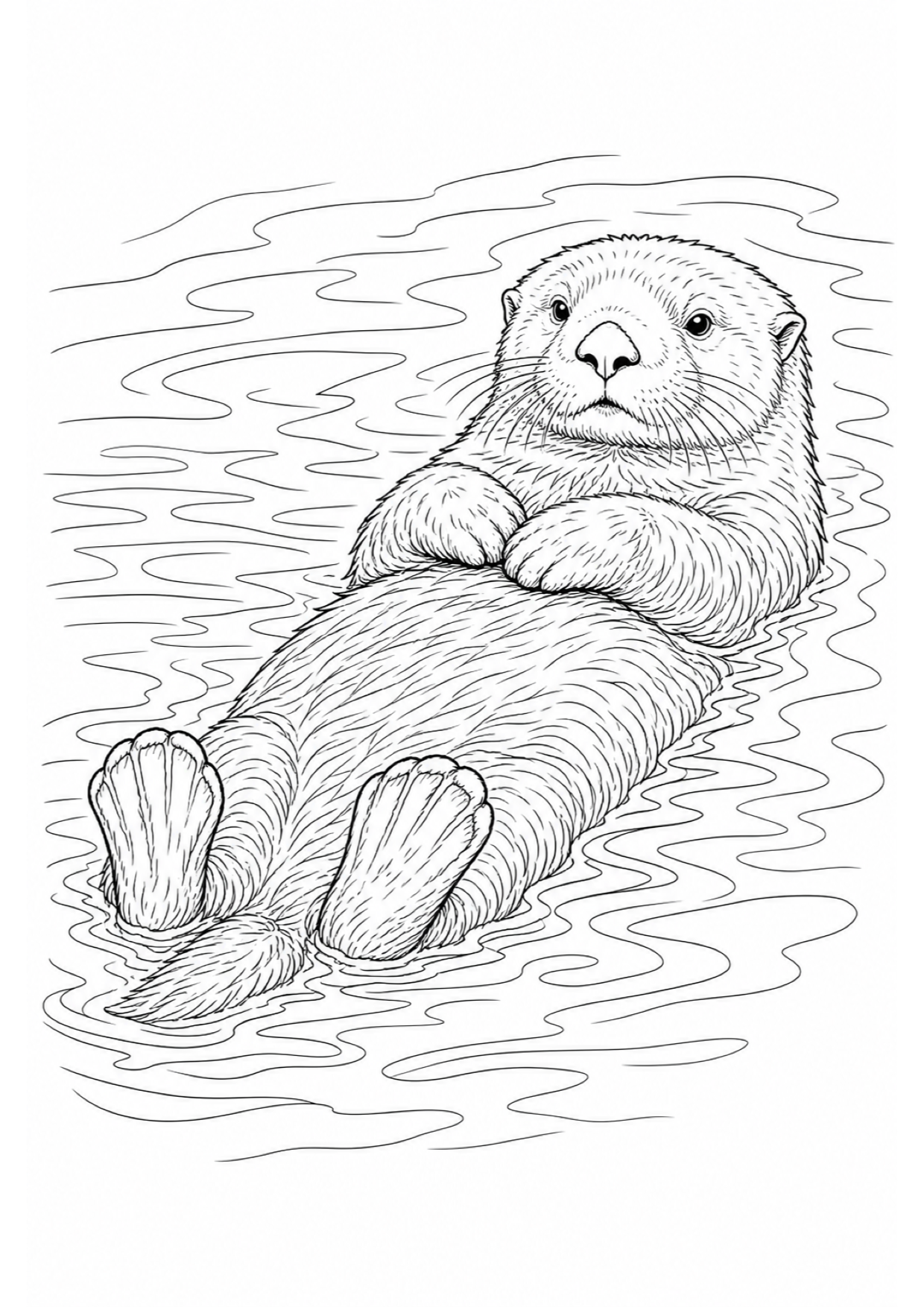 Dibujo de Nutria Marina para Colorear e Imprimir