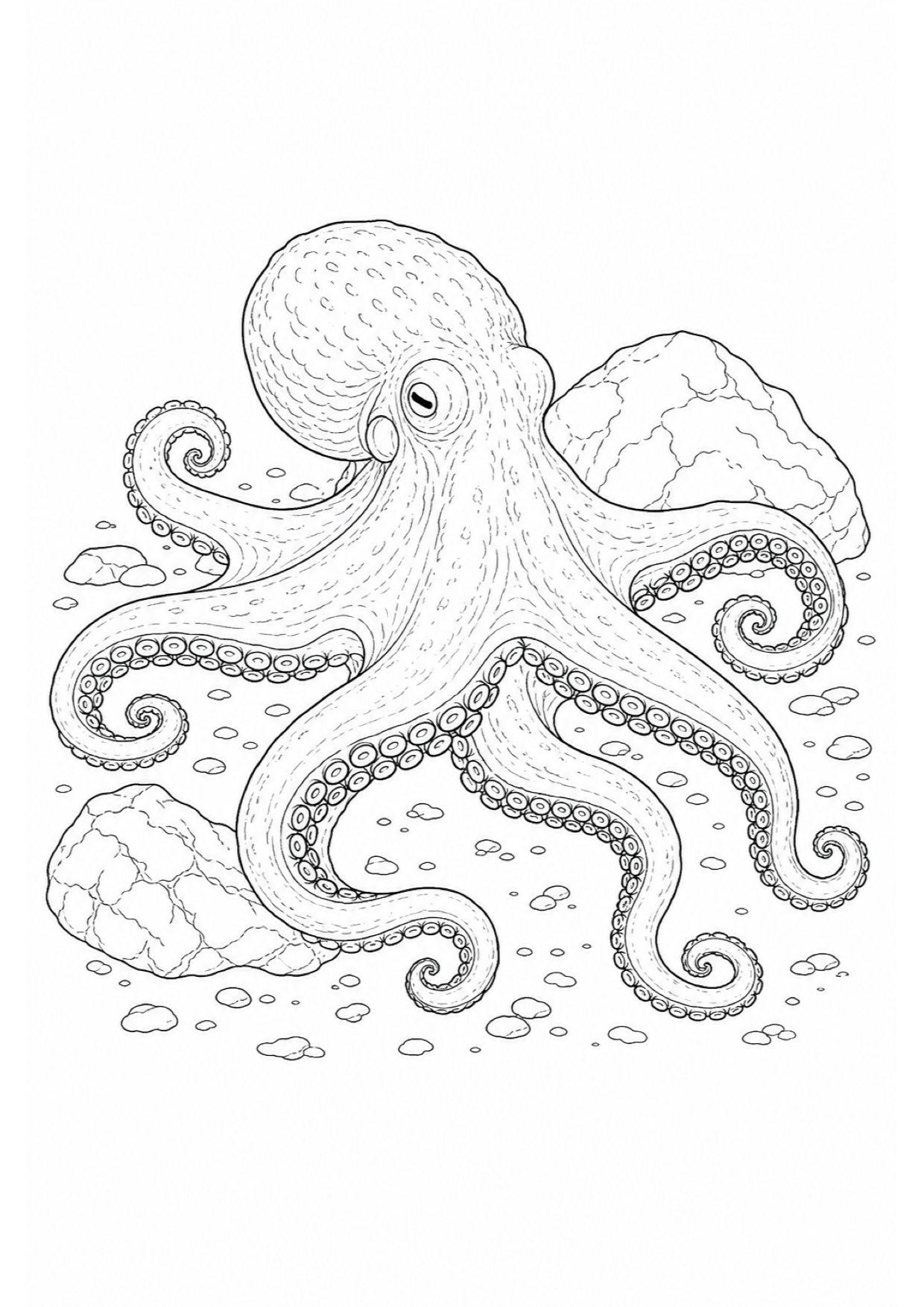 Dibujo de Pulpo para Colorear e Imprimir