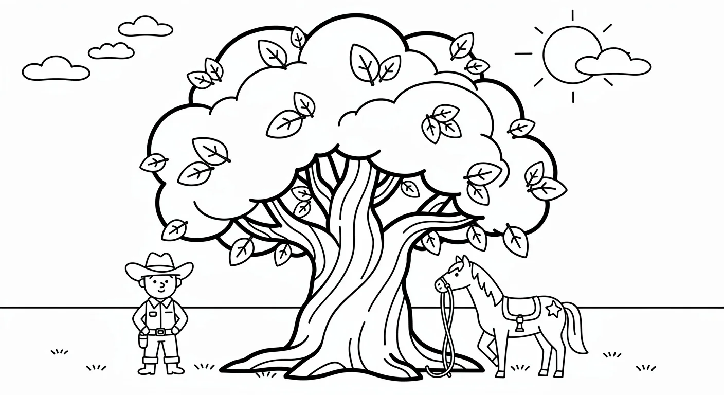Ombu tree in argentine pampas Coloring Page