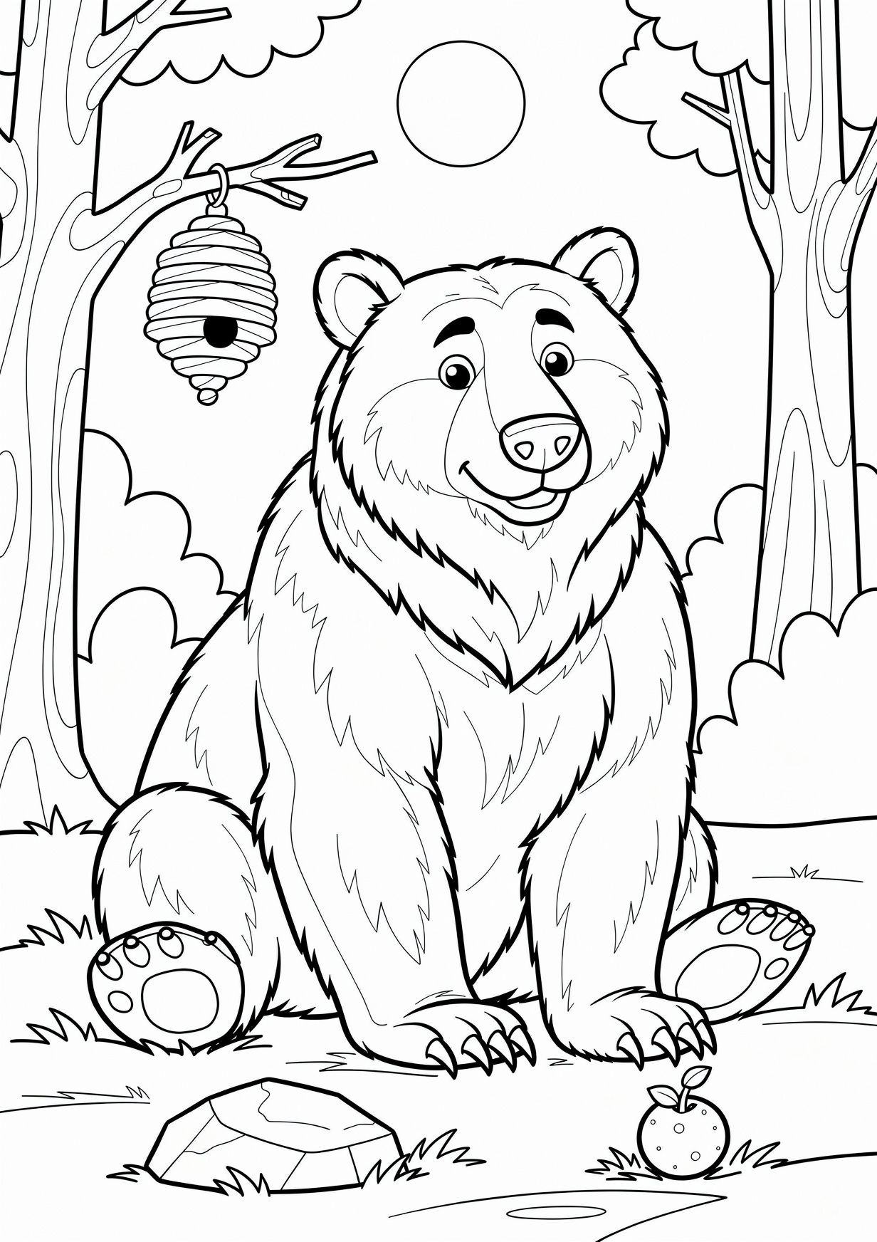 Bear Coloring Page for Ages 6 and Up