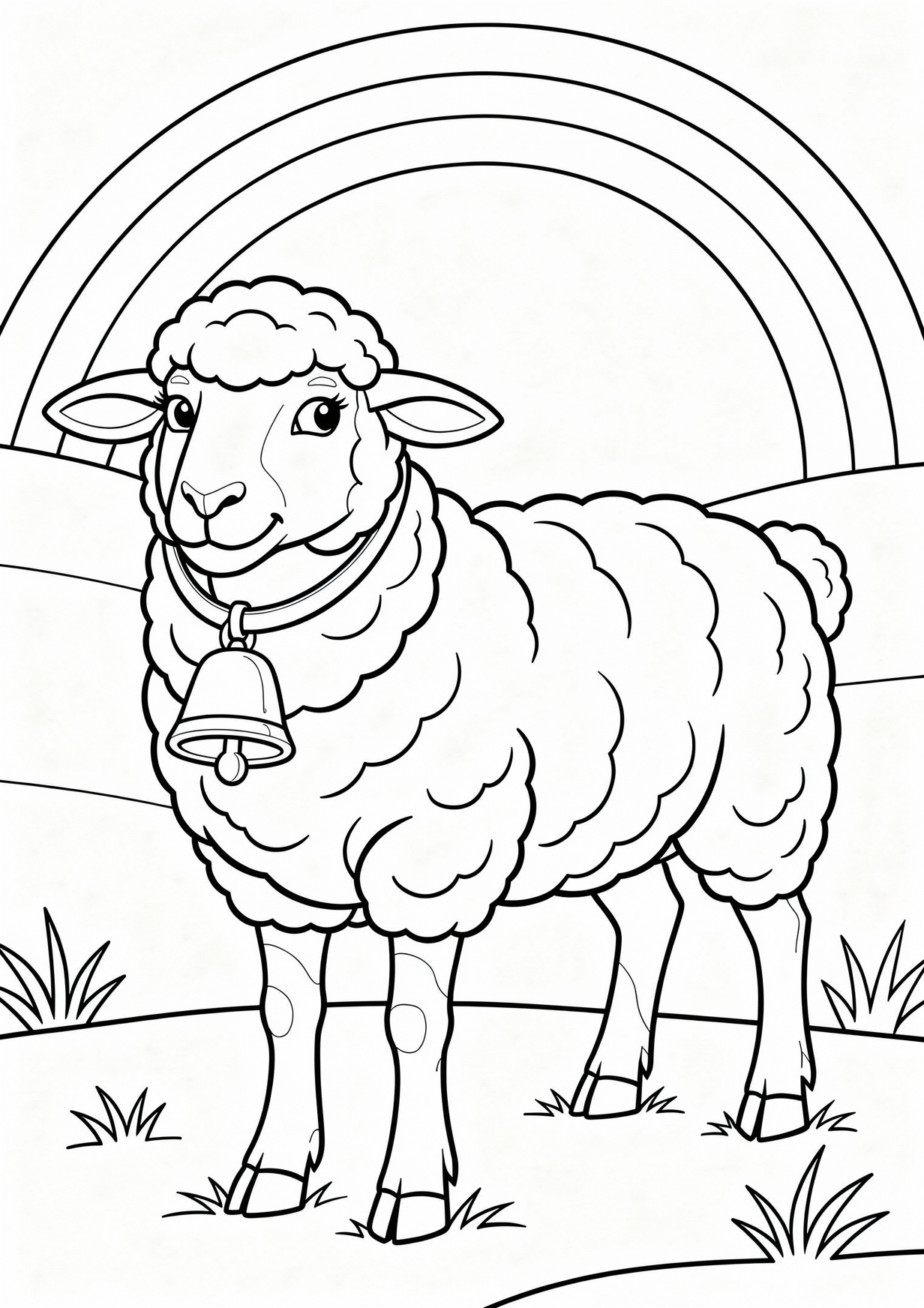 Sheep Coloring Page for Ages 6 and Up