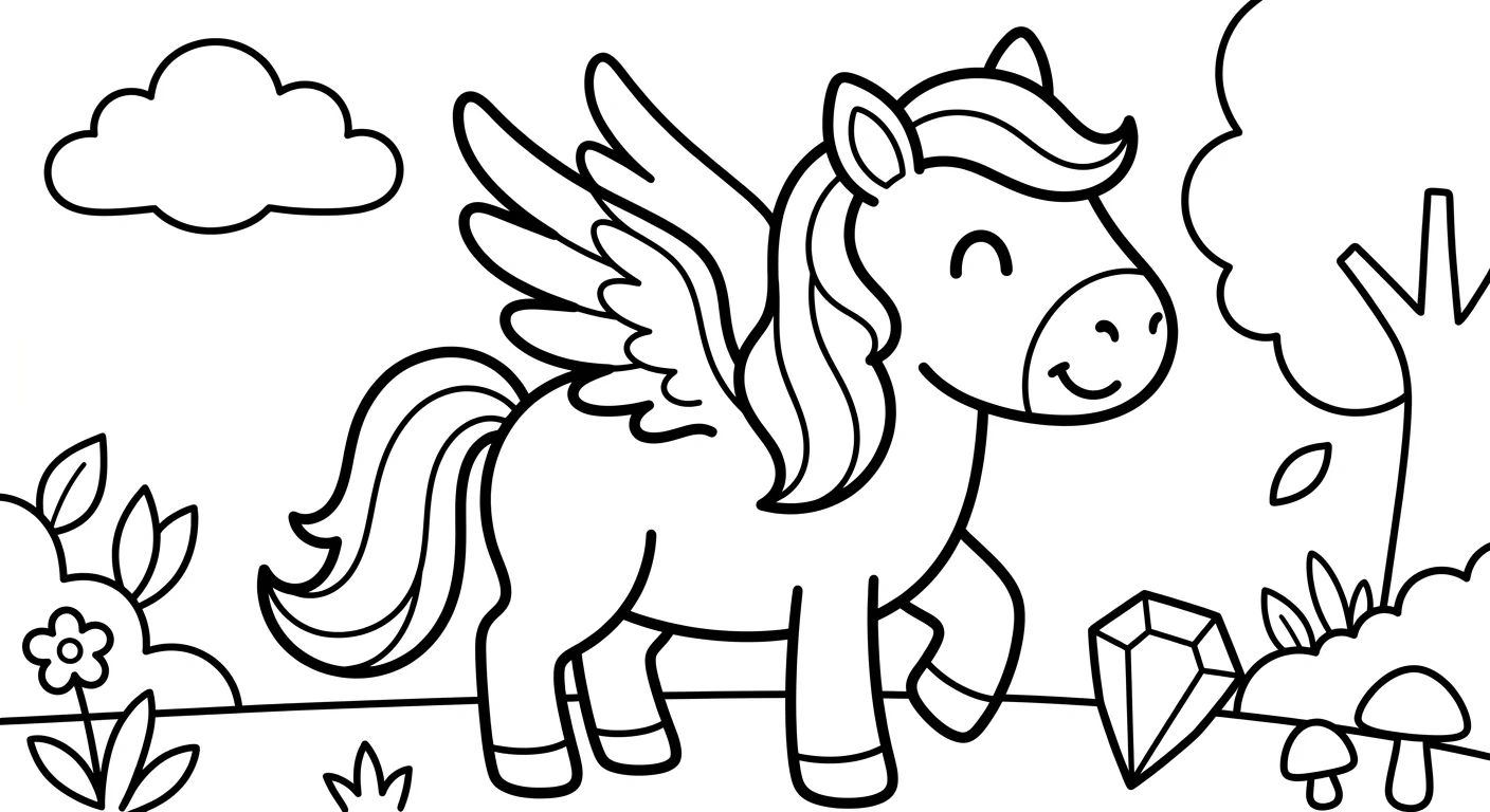 Pegasus Coloring Pages for Kids Ages 2 to 5