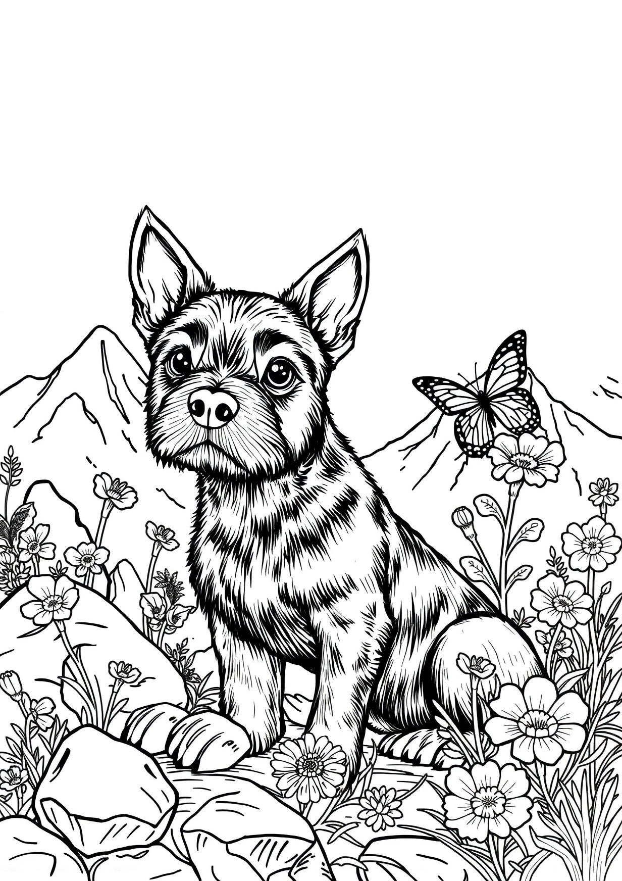 Dibujo de Perro bernes para Colorear para Mayores de 6 Años