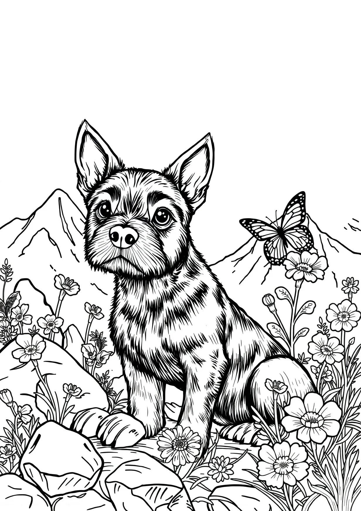 Dibujo de Perro bernes para Colorear para Mayores de 6 Años