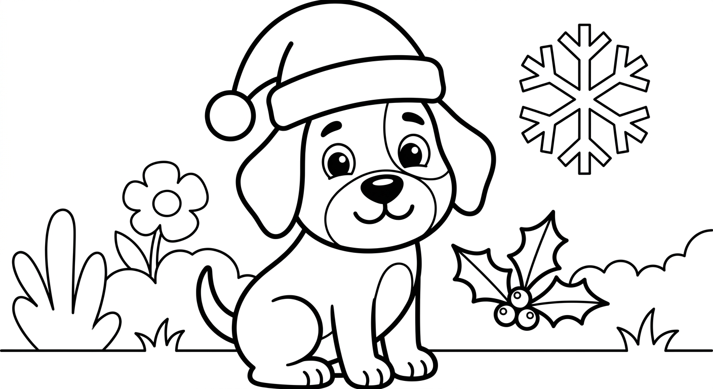 perro con gorro de navidad