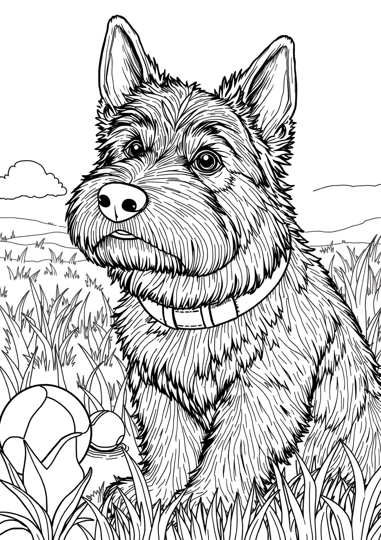 German shepherd dog Coloring Page for Ages 6 and Up