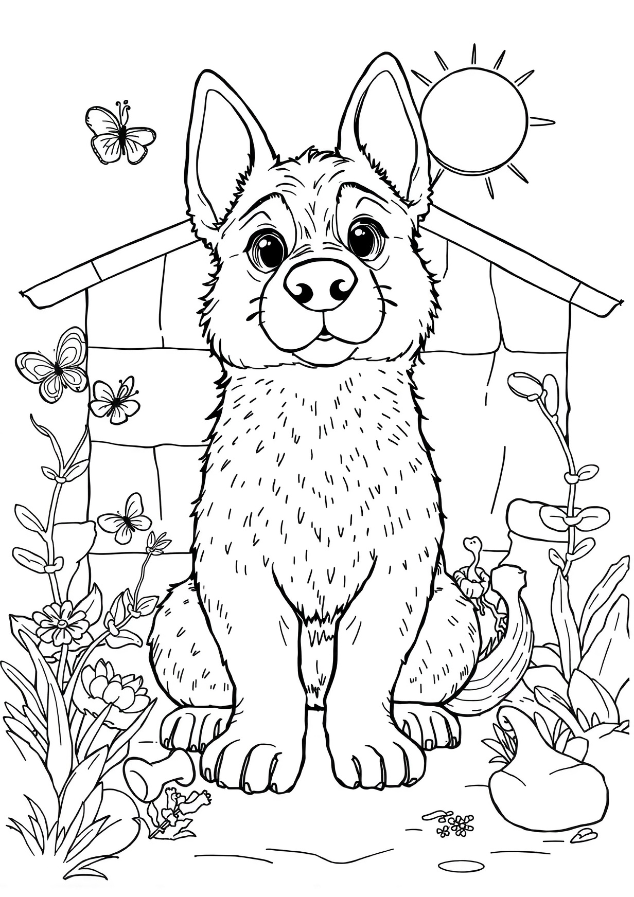Dibujo de Perro salchicha para Colorear para Mayores de 6 Años