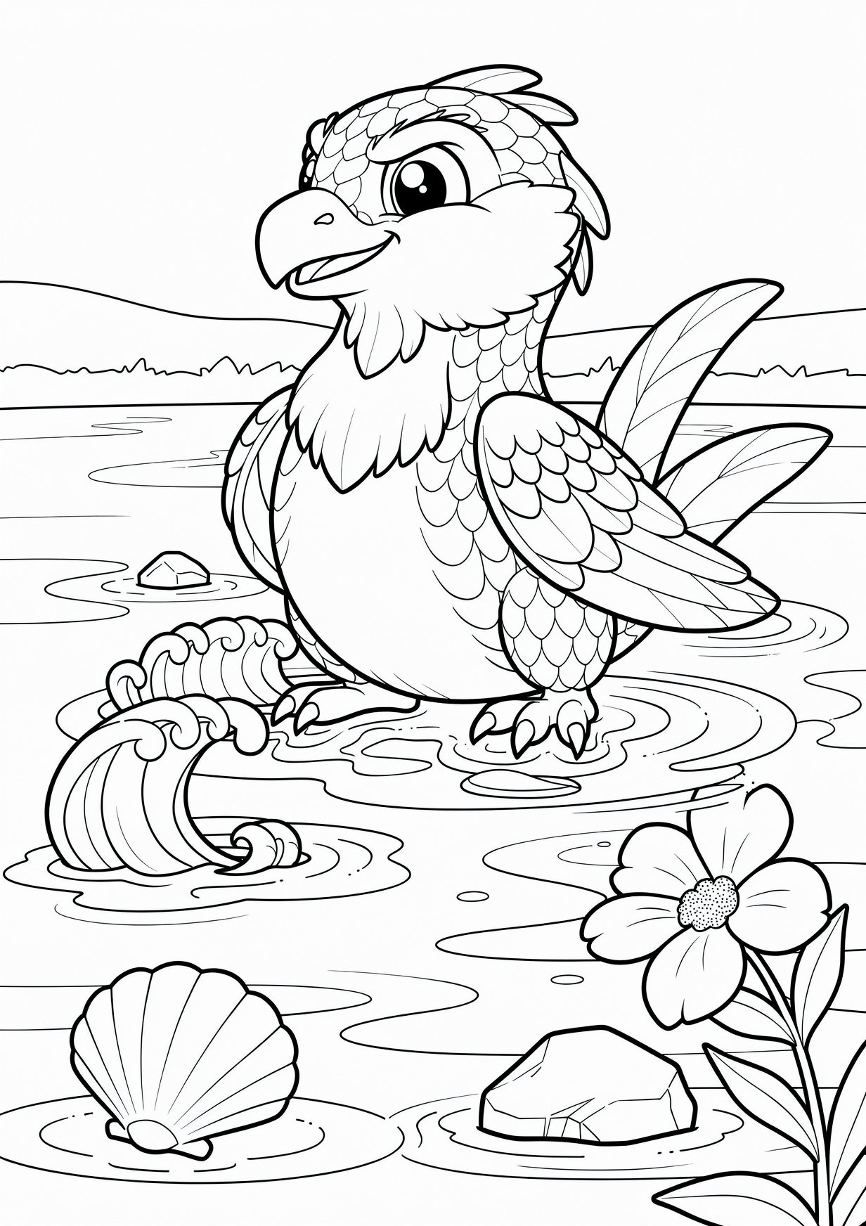 Fish Coloring Page for Ages 6 and Up