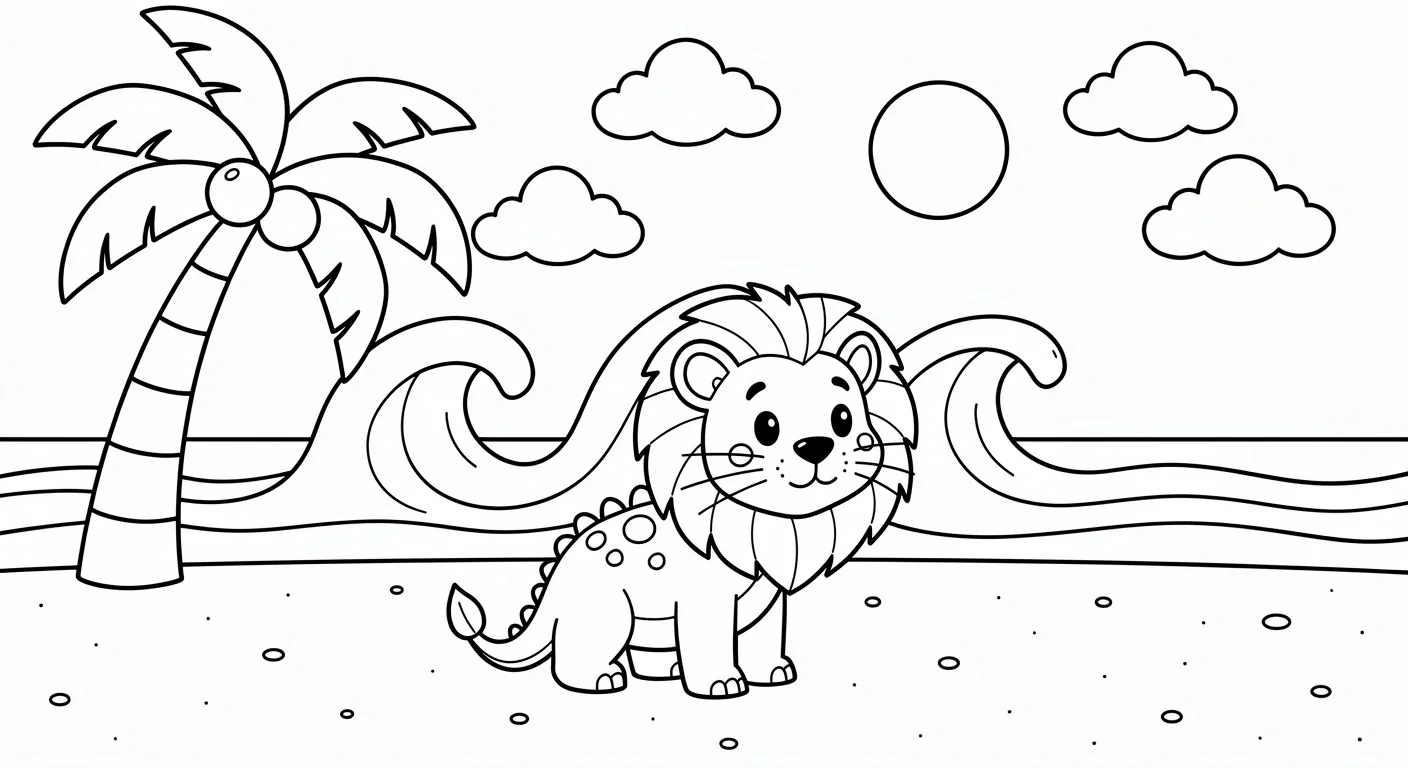 Beach Coloring Page