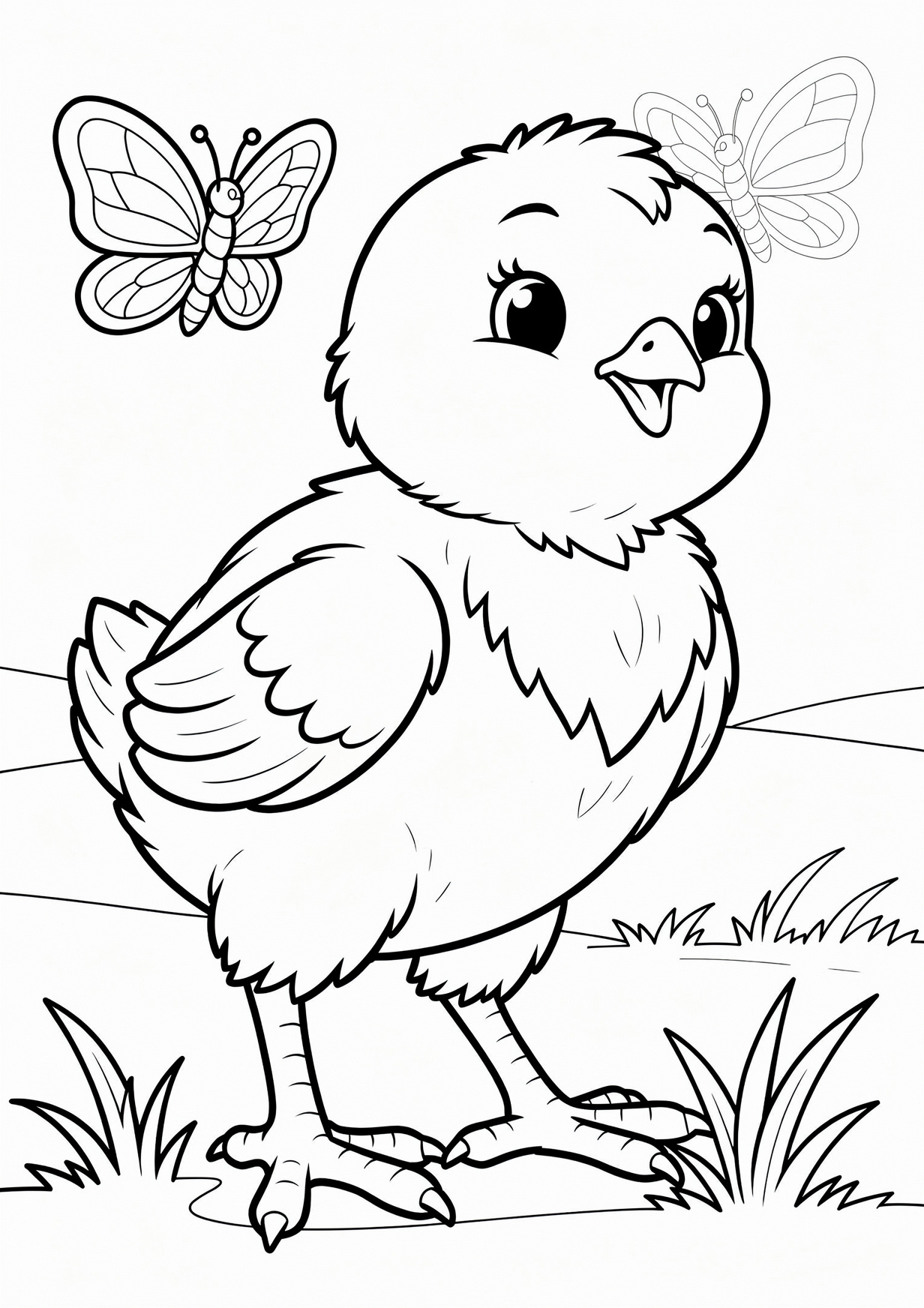 Dibujo de Pollito bebe para Colorear para Mayores de 6 Años