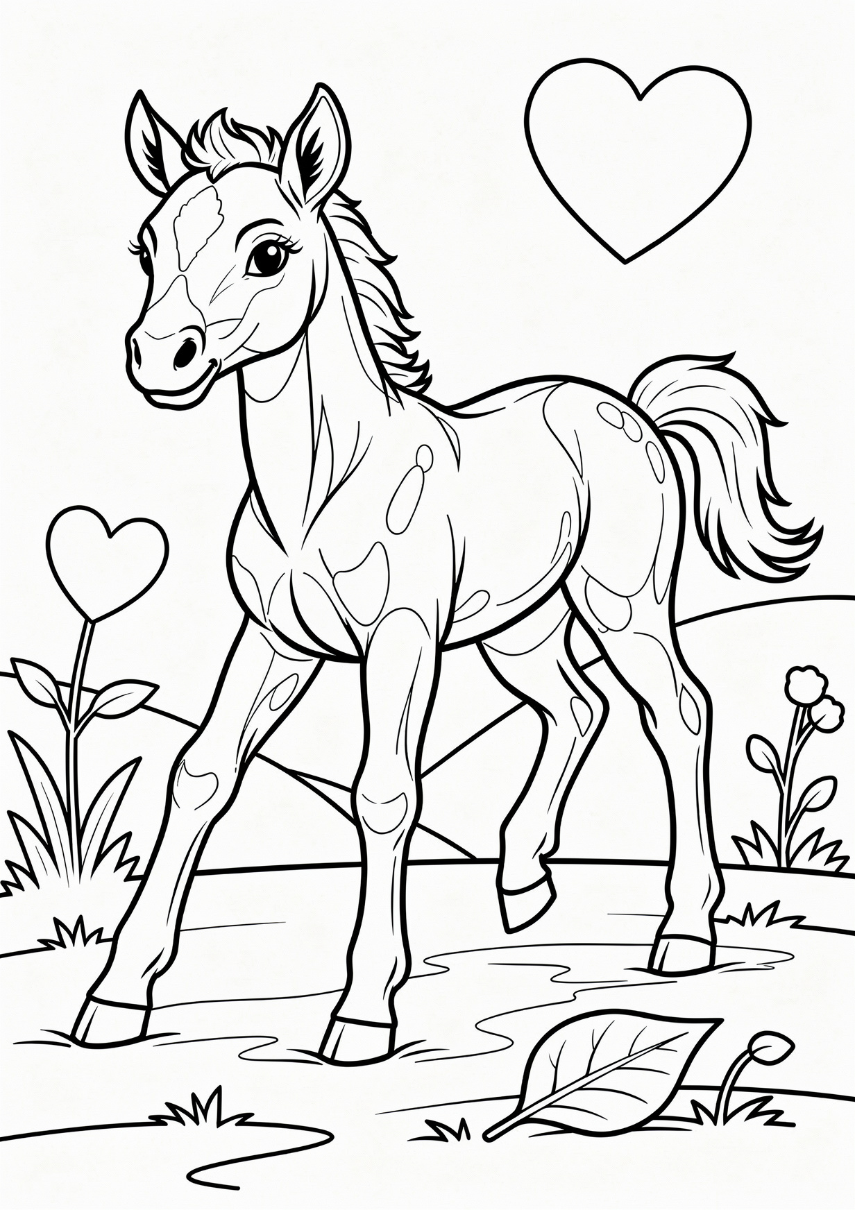 Dibujo de Potro bebe para Colorear para Mayores de 6 Años