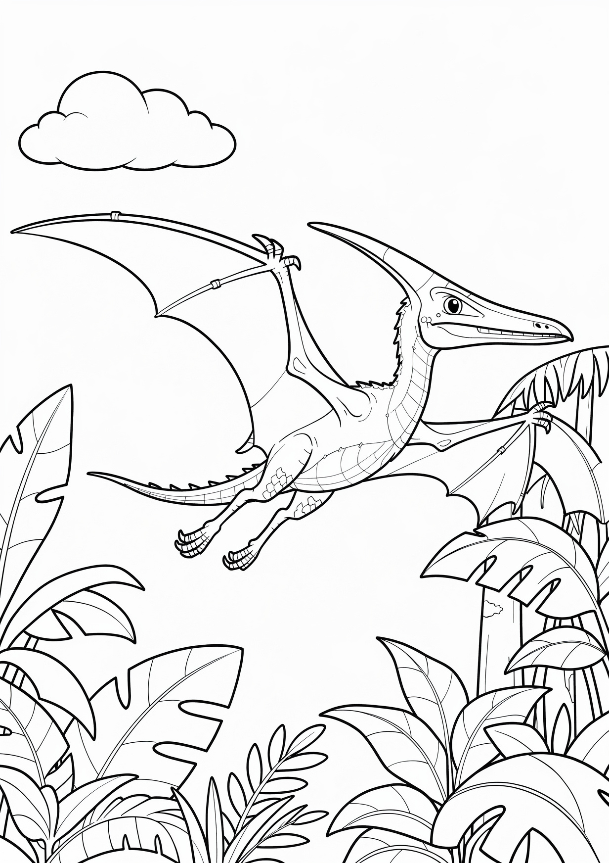 Pteranodon Coloring Page for Ages 6 and Up