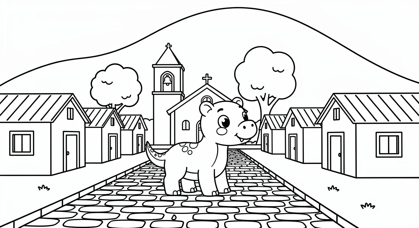 Town Coloring Page