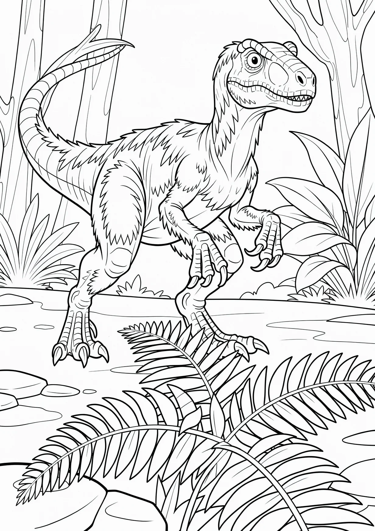 Dibujo de Raptor para Colorear para Mayores de 6 Años