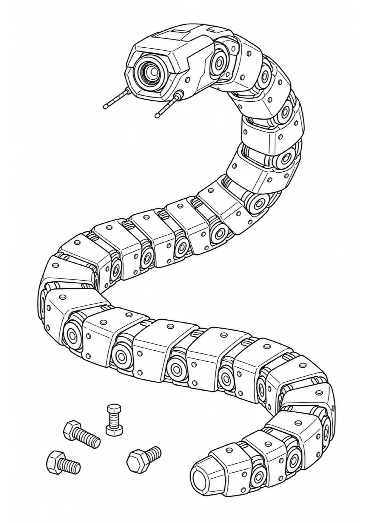 Snake Robot Coloring Page to Print Free