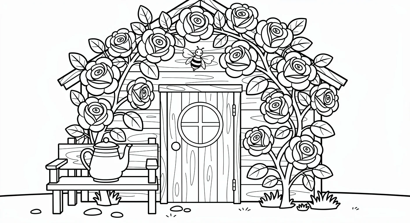 Climbing roses Coloring Page