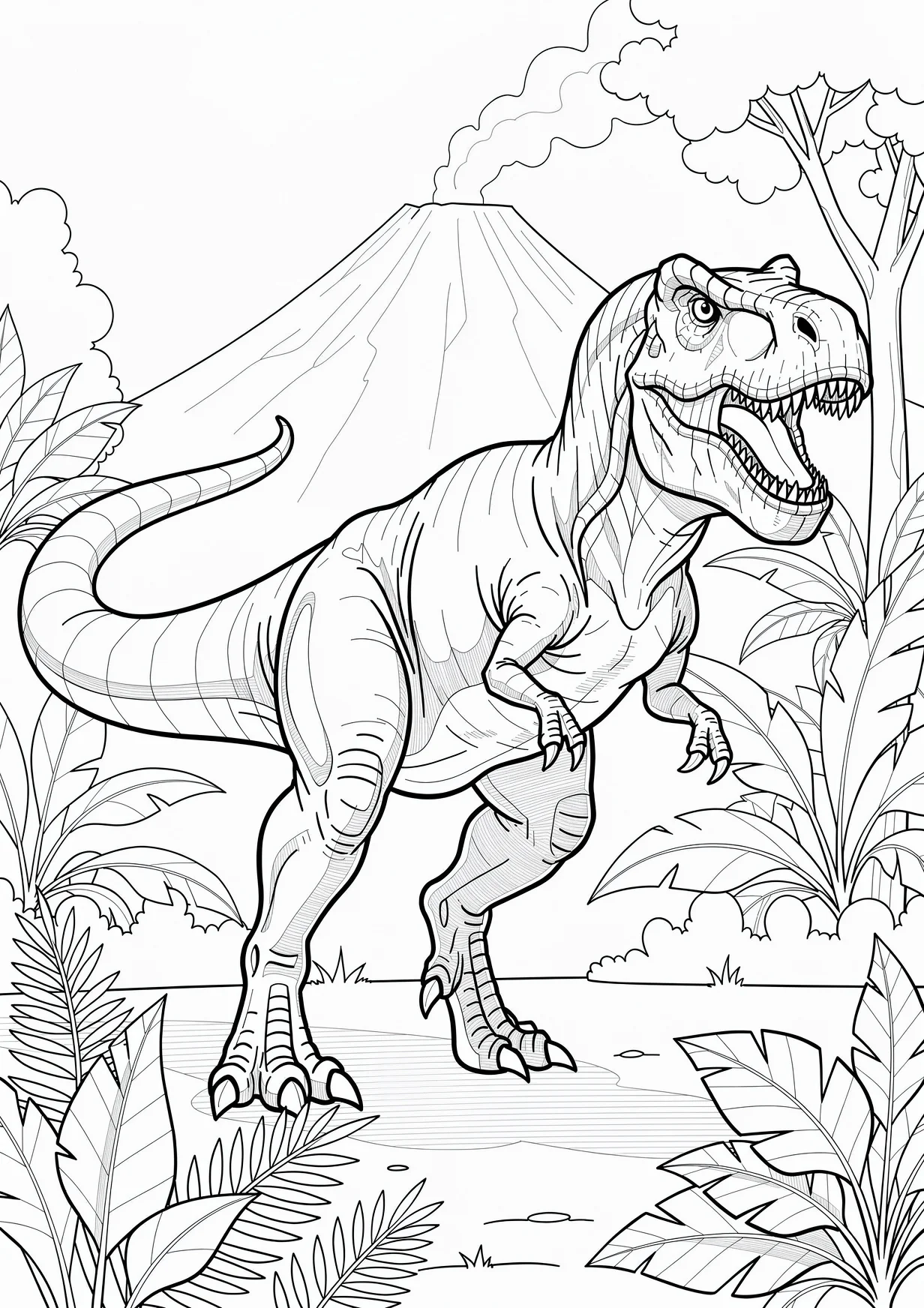 Dibujo de T-rex para Colorear para Mayores de 6 Años