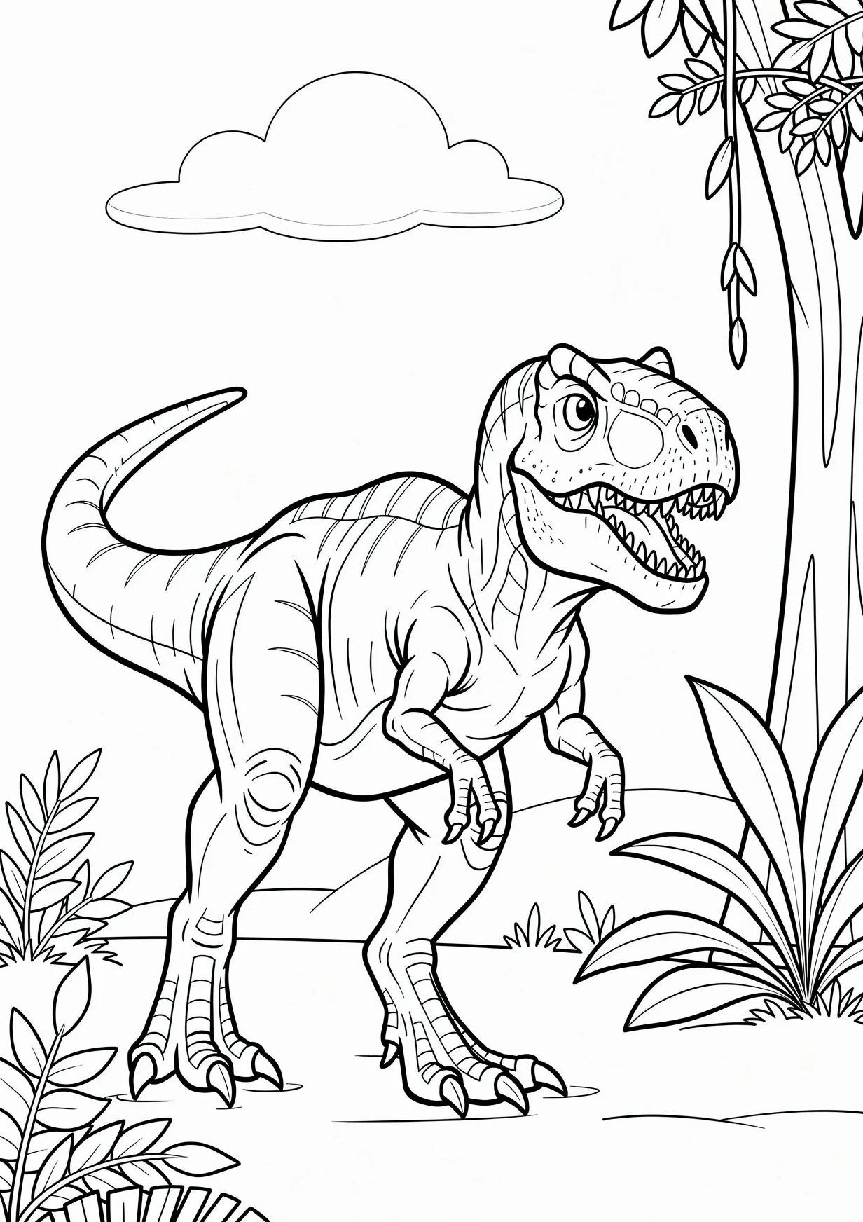 Dibujo de T-rex bebe para Colorear para Mayores de 6 Años