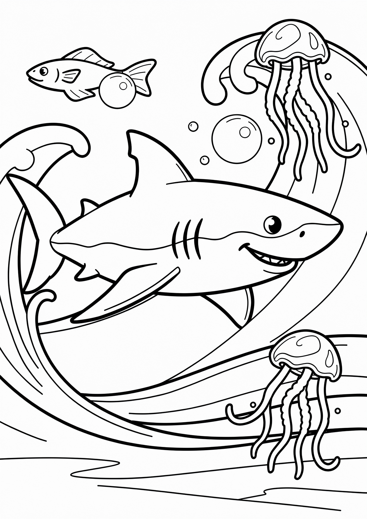 Shark Coloring Page for Ages 6 and Up