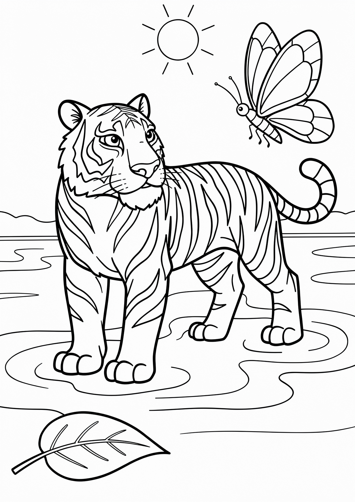 Dibujo de Tigre para Colorear para Mayores de 6 Años