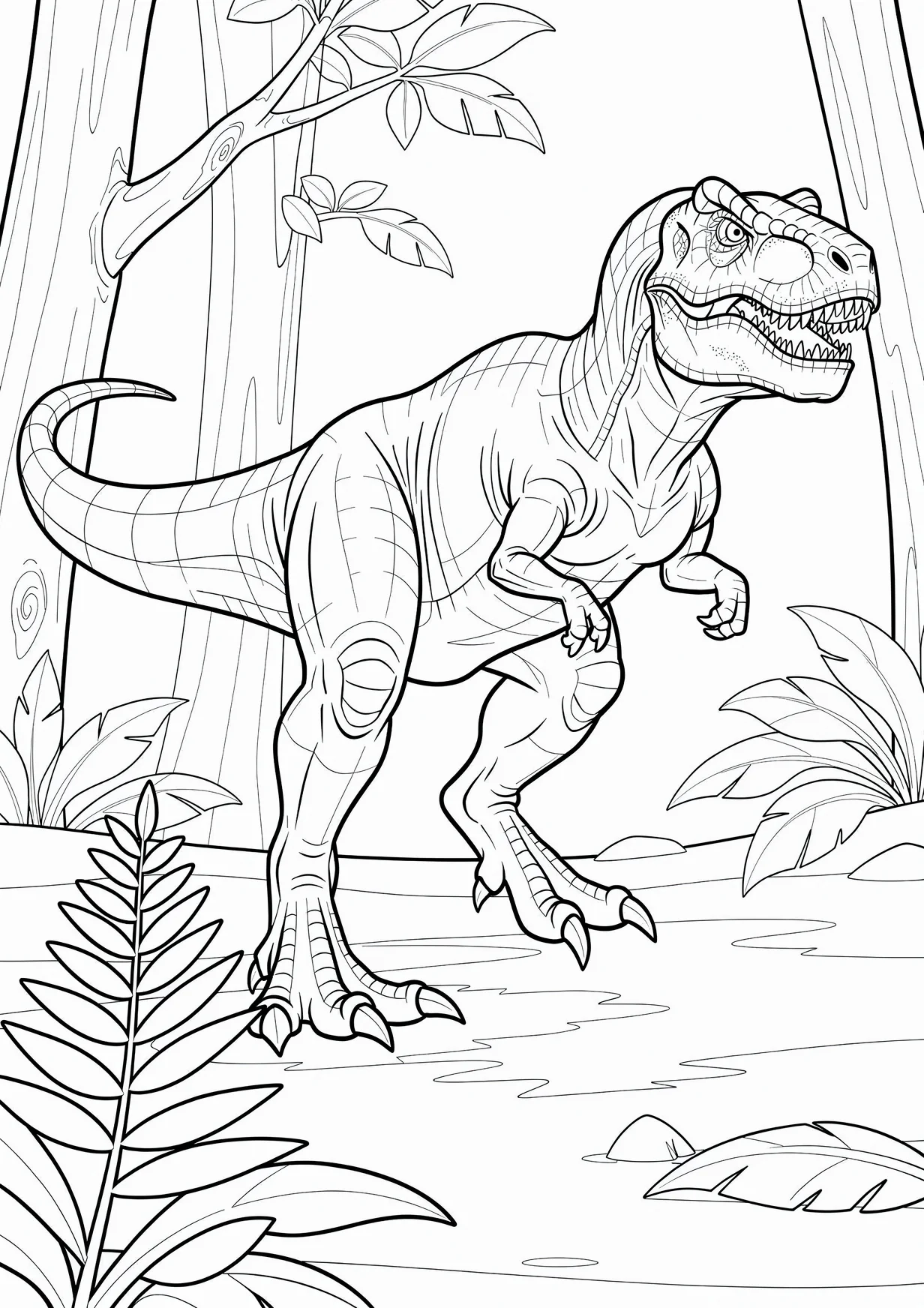 Dibujo de Tiranosaurio rex para Colorear para Mayores de 6 Años