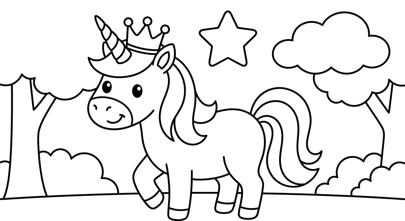 unicornio con corona