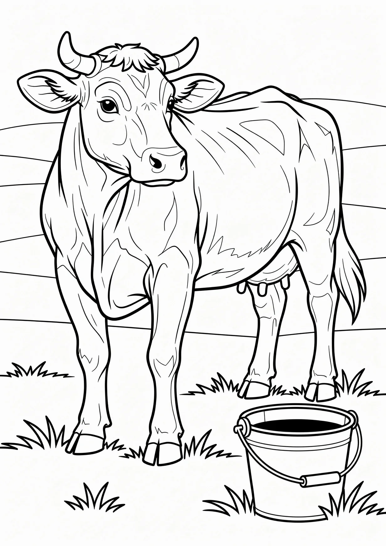 Dessin de Vache à Colorier pour les Enfants de 6 Ans et Plus