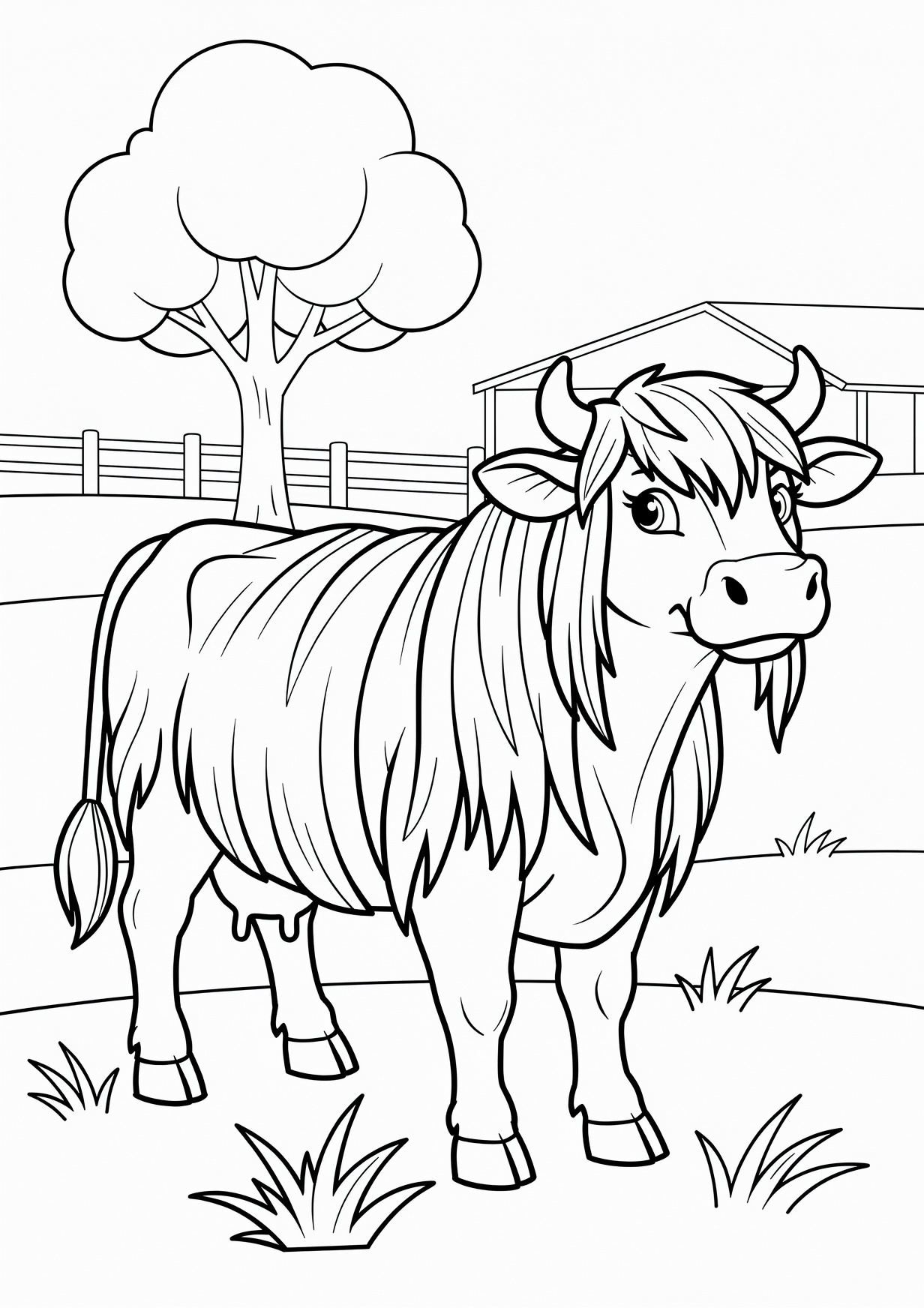 vaca con pelaje largo