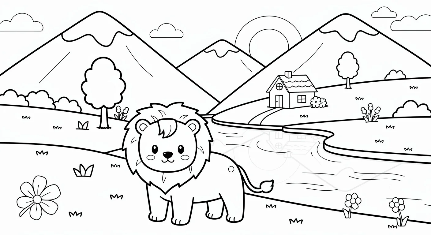 Valley Coloring Page