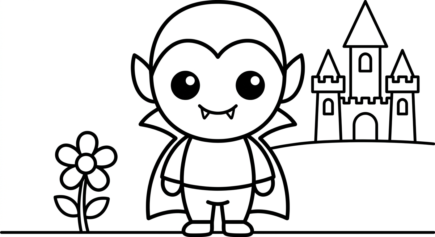 Child vampire Coloring Page for Kids Ages 2 to 5