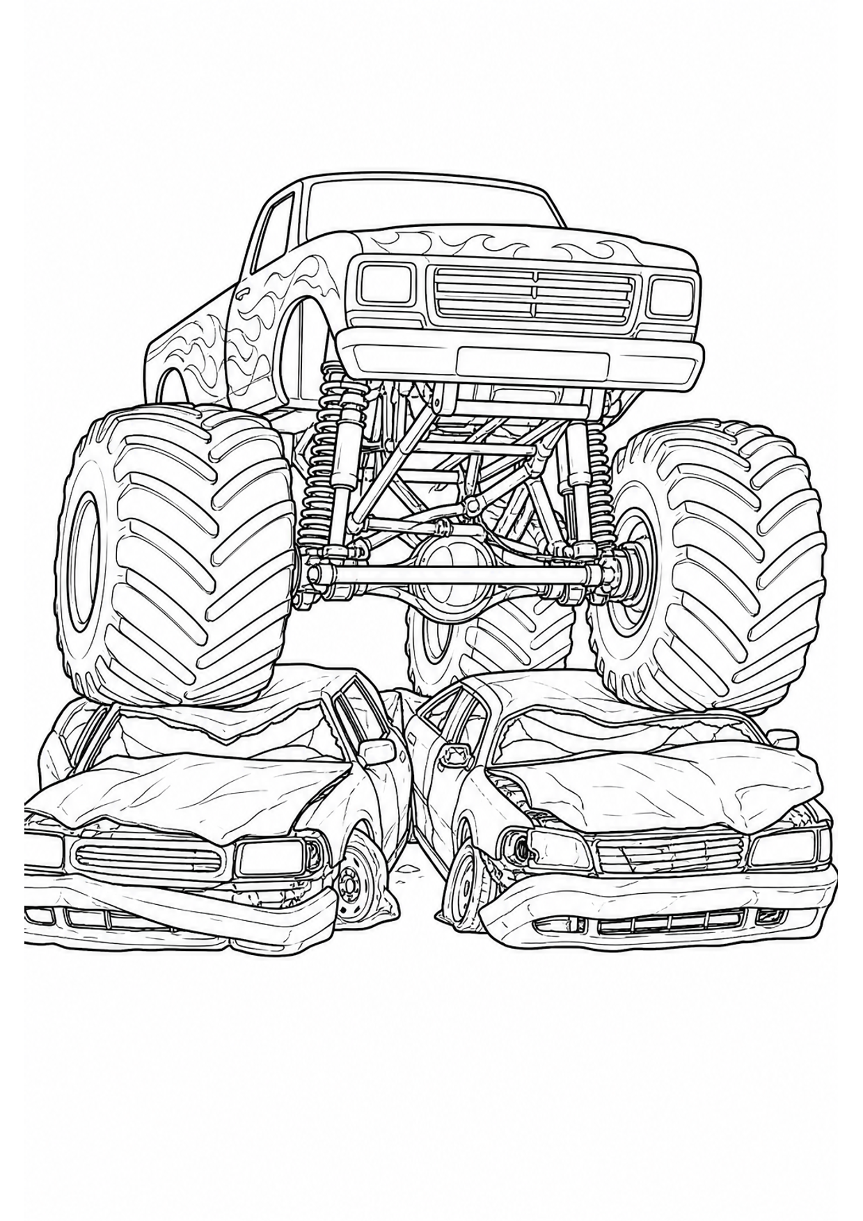 Monster Truck Coloring Page to Print Free