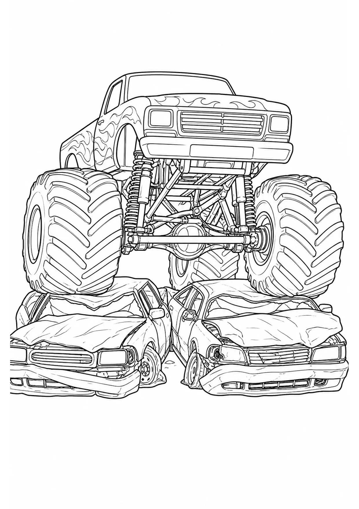 Monster Truck Coloring Page to Print Free