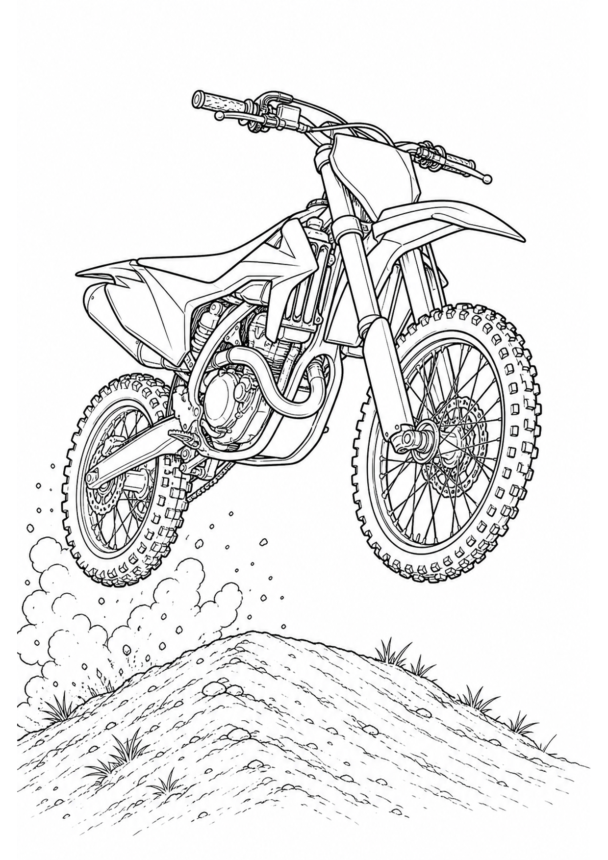 Dirt Bike Coloring Page to Print Free