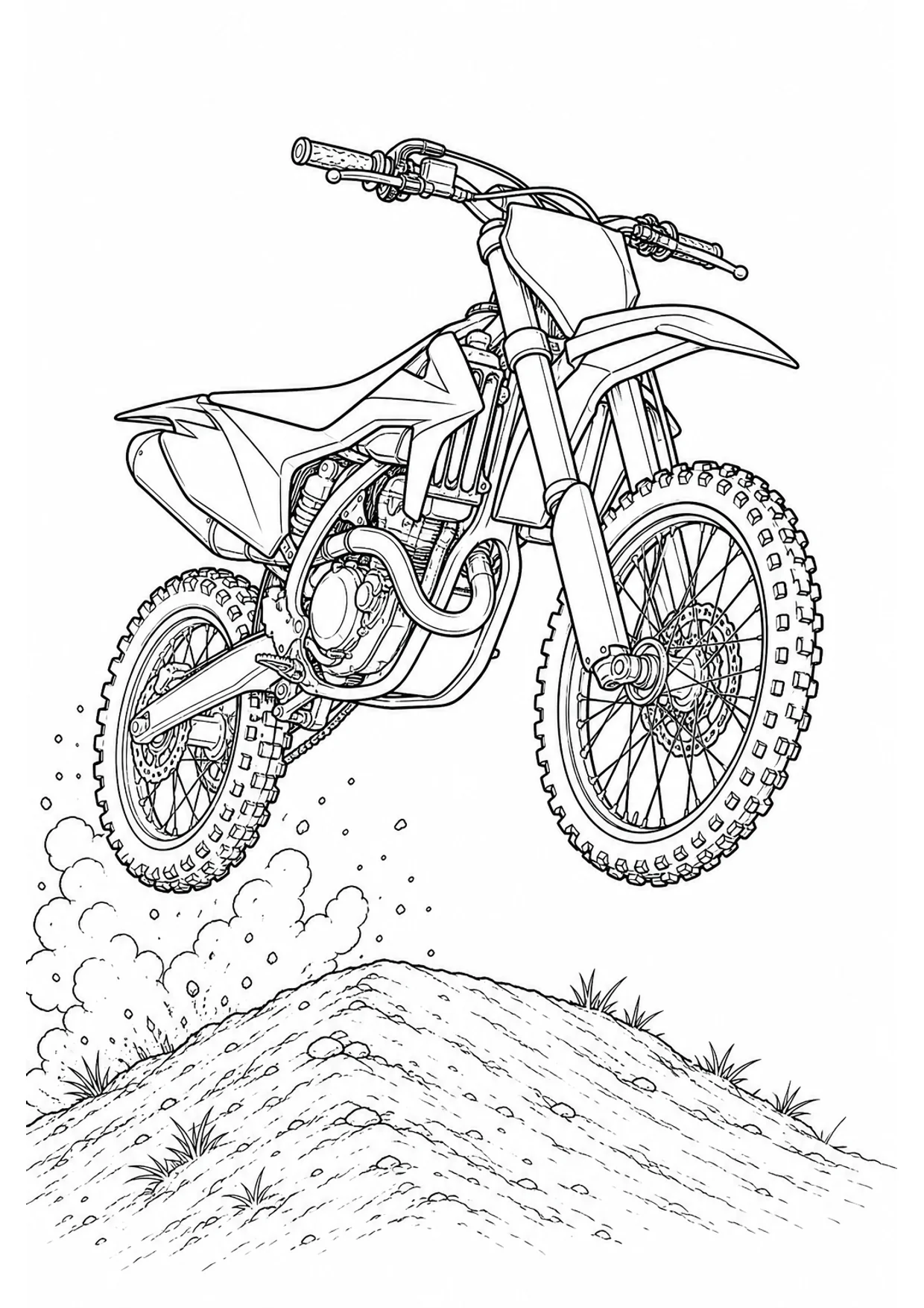Dirt Bike Coloring Page to Print Free