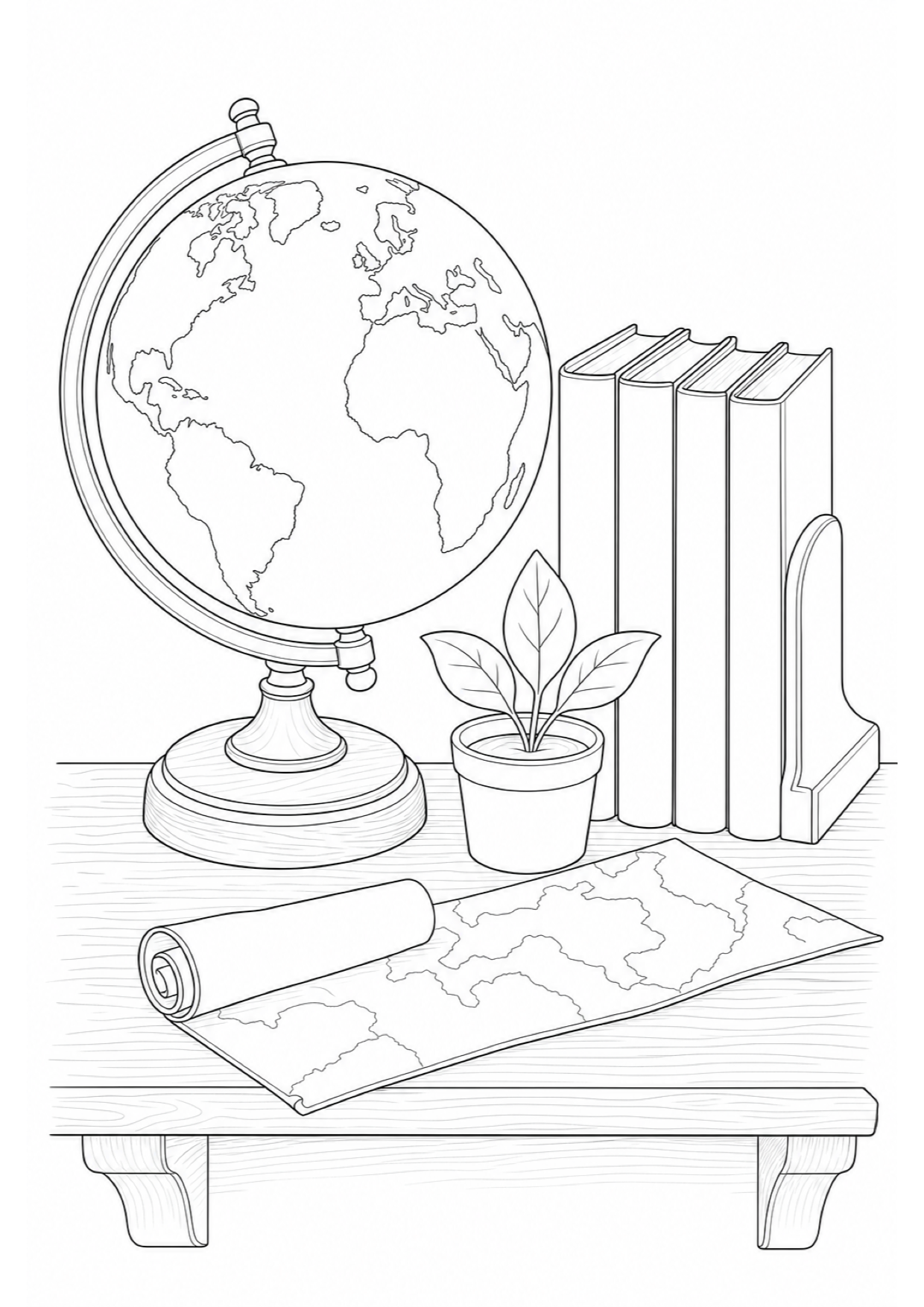 Globe Coloring Page to Print Free